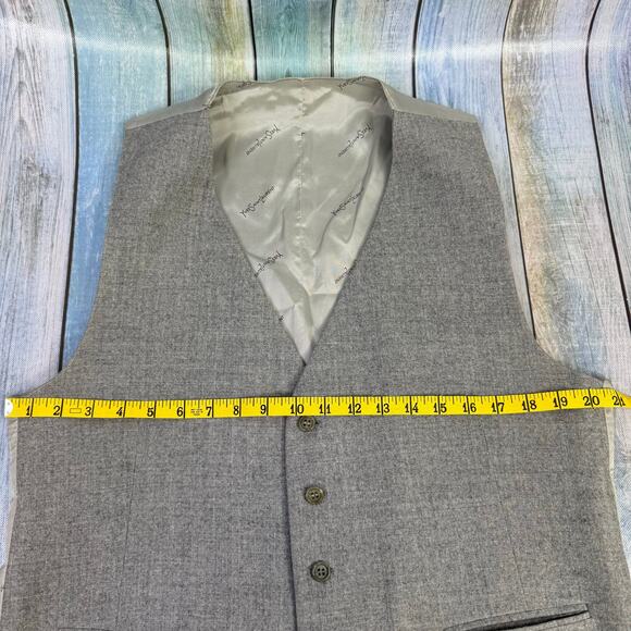 Yves Saint Laurent Light Grey Wool Vest Waistcoat Size 44 YSL Vintage Academia - Picture 5 of 6